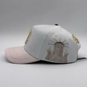 Hat N Y F*ck White Beige Crystals Change colors