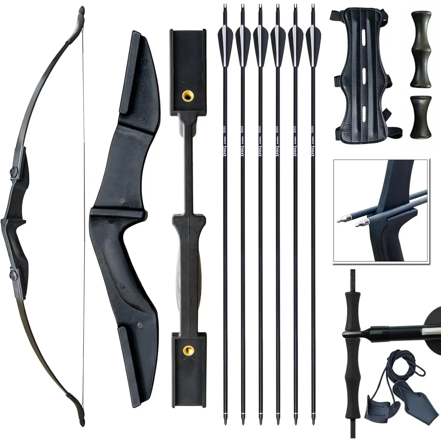 Archery Bow for Adult Beginner, Left and Right Handed Recurve Bow and Arrow 20LB 30LB 40LB Takedown Bow Set Easy to Assemble