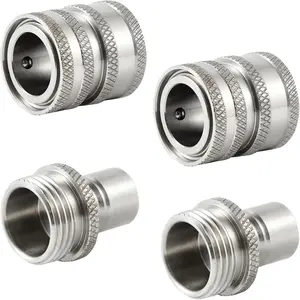 Garden Hose Quick Connect, Stainless Steel Water Hose Fitting, Quick Release Hose Connector, 3/4 Inch GHT