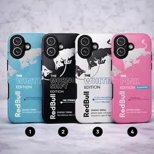 Red Bull Phone Case Energy Sports Drink Cover for iPhone 17Pro, 16, 15, 14, 13, 12, 11, Samsung S25, S24, S23, A16, A35, A55, Pixel 10, 9, 8