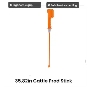 Long Cattle Prod Stick-35.82In 5000mAh Li-ion Battery-12W 110 to 240V-Detachable Handle Ergonomic Grip-For Farm Livestock Herding Use