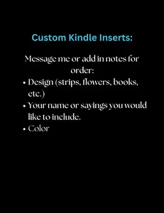 Lined & Lovely Laminated Custom Kindle Inserts - Made to Order