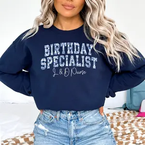Blue Toile Labor and Delivery Nurse T-Shirt OR Sweatshirt Labor and Delivery shirt Labor and Delivery Nurse Gift Mother Baby Nurse Ob Nurse L&D Cotton Crewneck