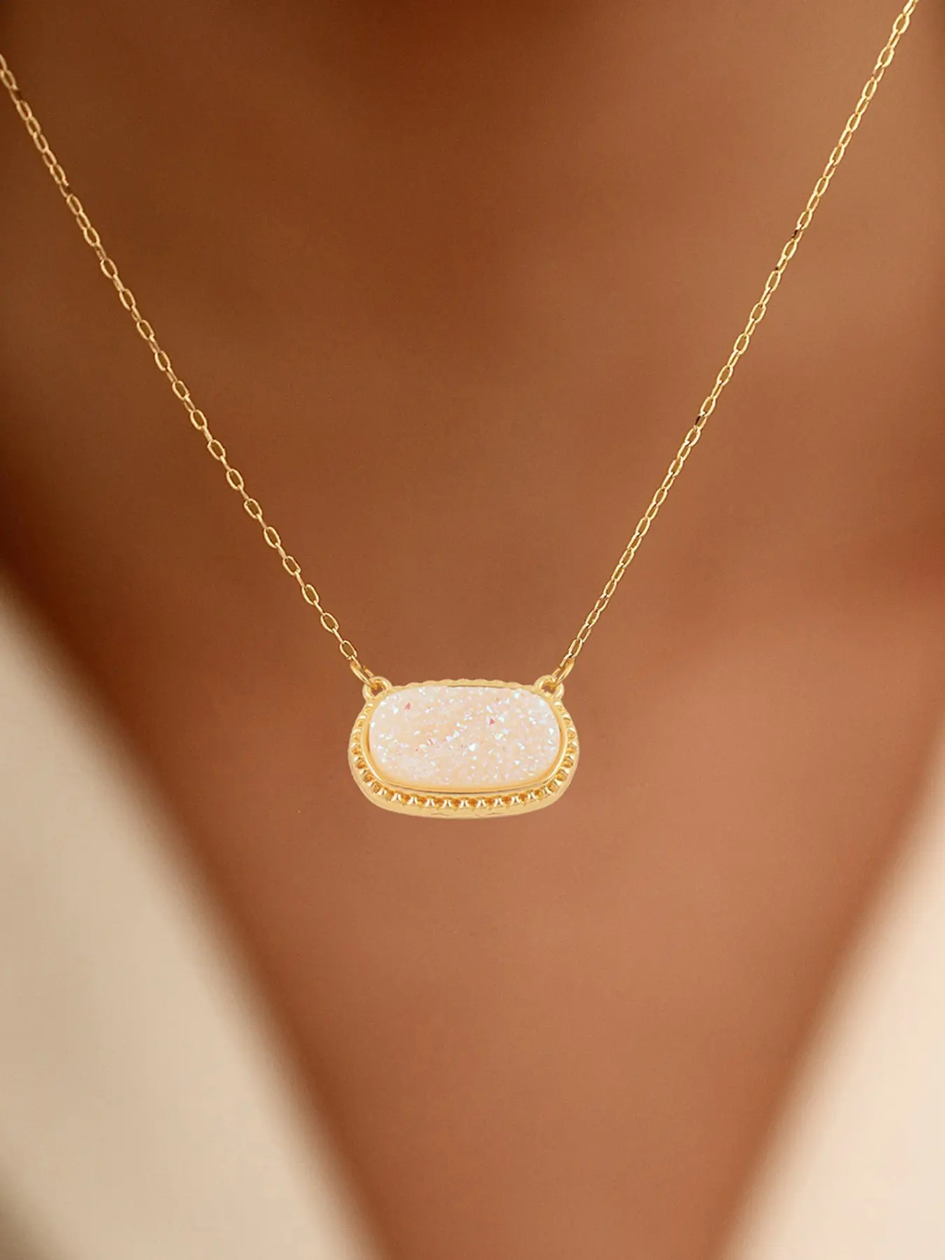 Women's Casual Stainless Steel Necklace, Chain Necklaces, Plain Pattern, All Seasons, Choking Hazard Free, Plated with Precious Metal, Precious Metal Plating