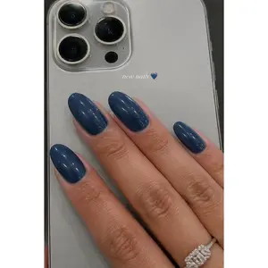Ocean Luxe – Shimmer Teal Press-On Nails (Small/Medium, 14pc Set)