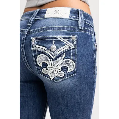 Dreamcatcher Miss Me Cowhide Pocket Jeans Missme Flower Jeans