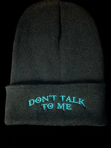 StayLoco Black "Don't Talk To Me" cuffed Winter Beanie