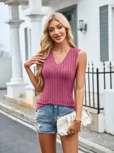 Women's Square Neck Fitted Tank Top, Sleeveless Basic Tight T-Shirt, Casual Summer, Comfortable Fashion Design