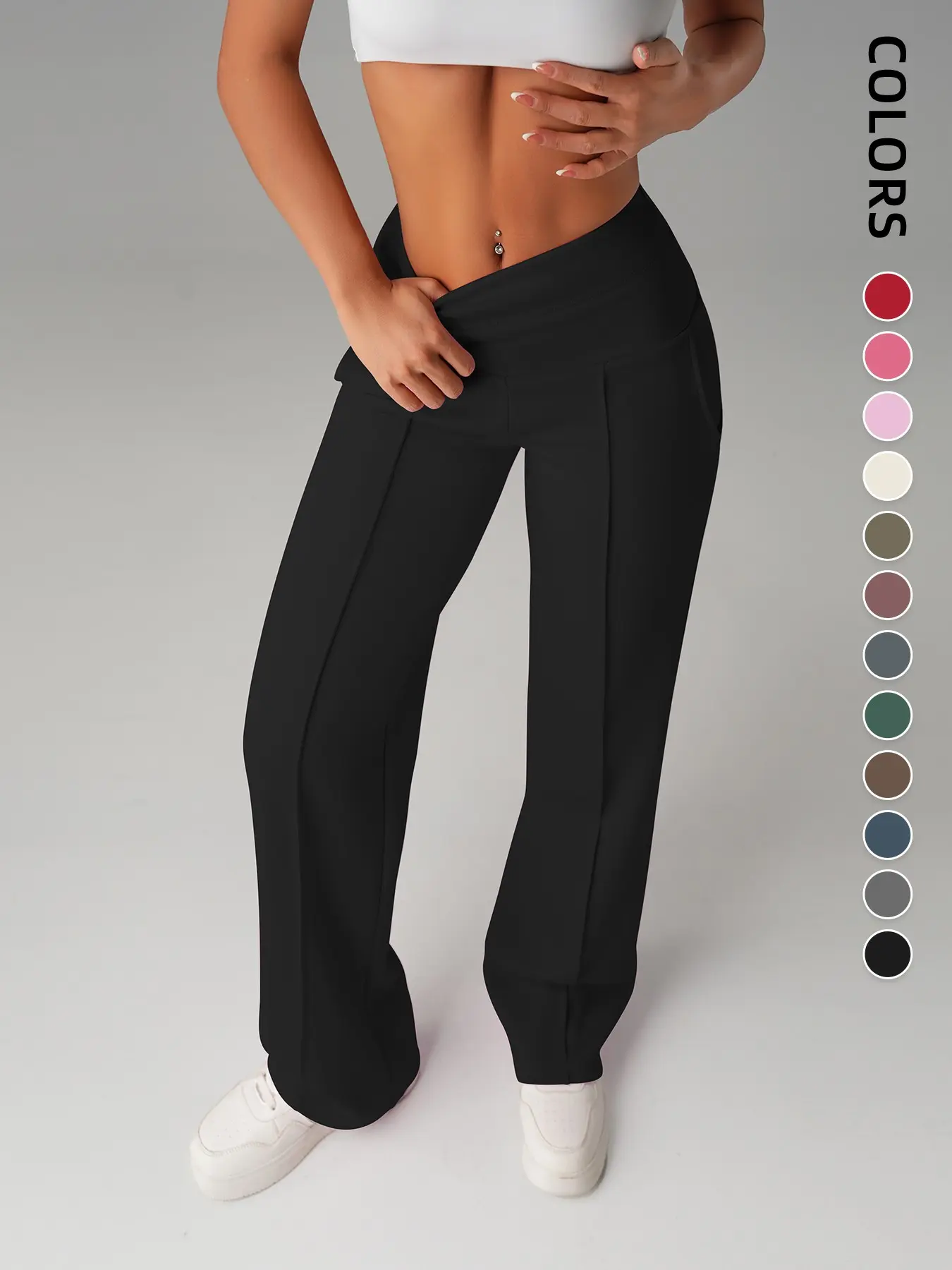 High Waist Wide Leg Pants for Women, Loose Fit Running Sportswear, Outdoor Athletic Long Trousers, Slimming Design, Athleisure Pants, Sports Casual Pants