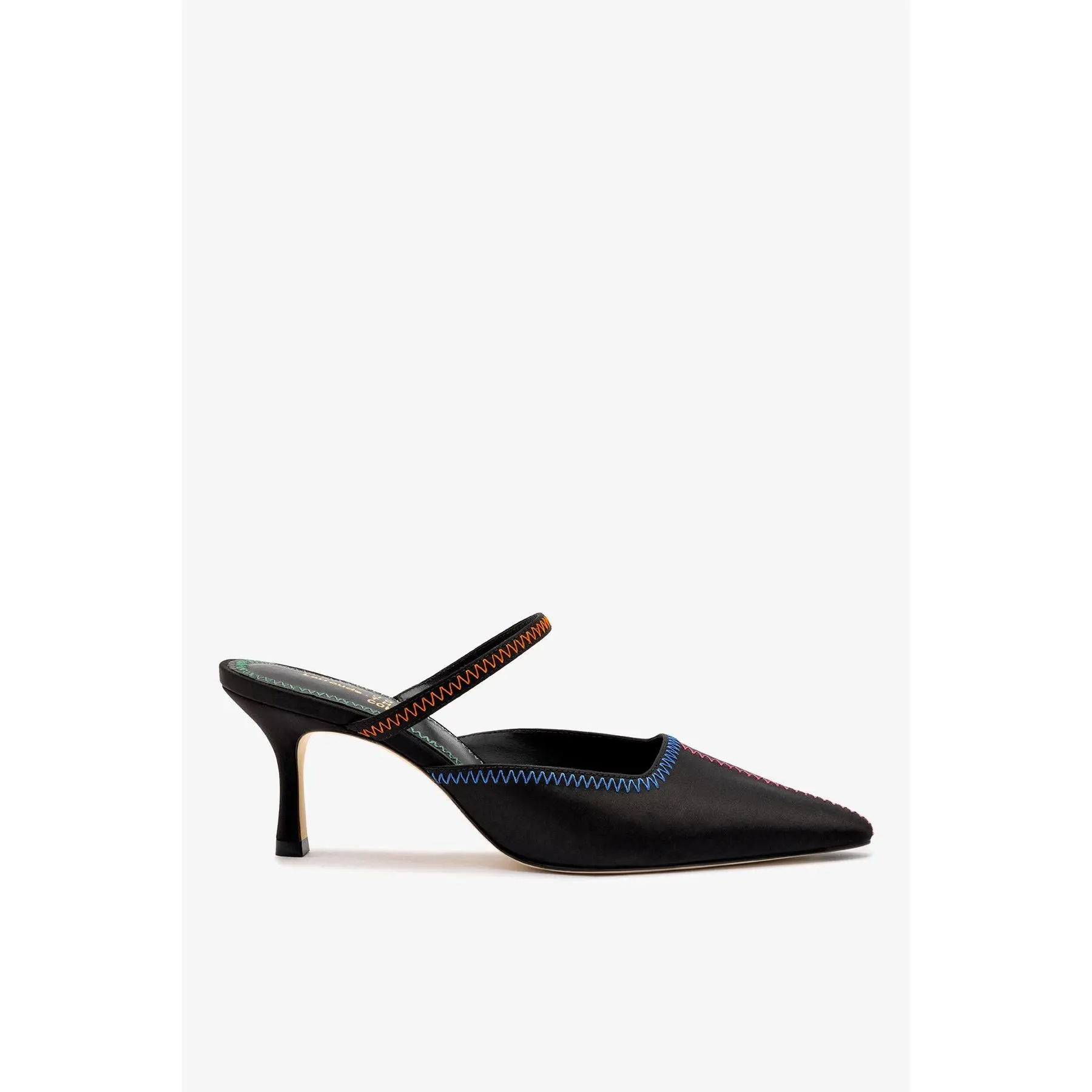 Jonathan Cohen by L.: Zig Zag Pump In Black Satin