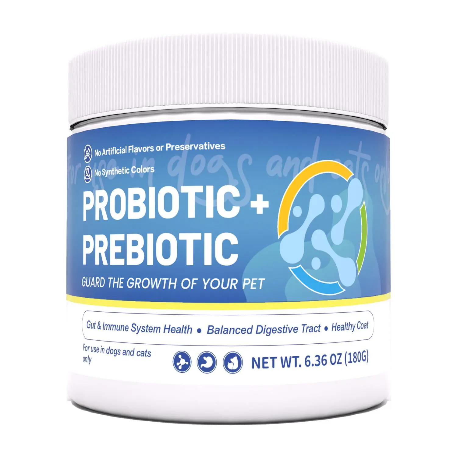 Probiotic + Prebiotic for Dogs & Cats - 24 Months Supply - Promotes Gut & Immune System Health - Balanced Digestive Tract - Healthy Coat - Chicken Flavor - 90 Tablets 60 Capsules-BY