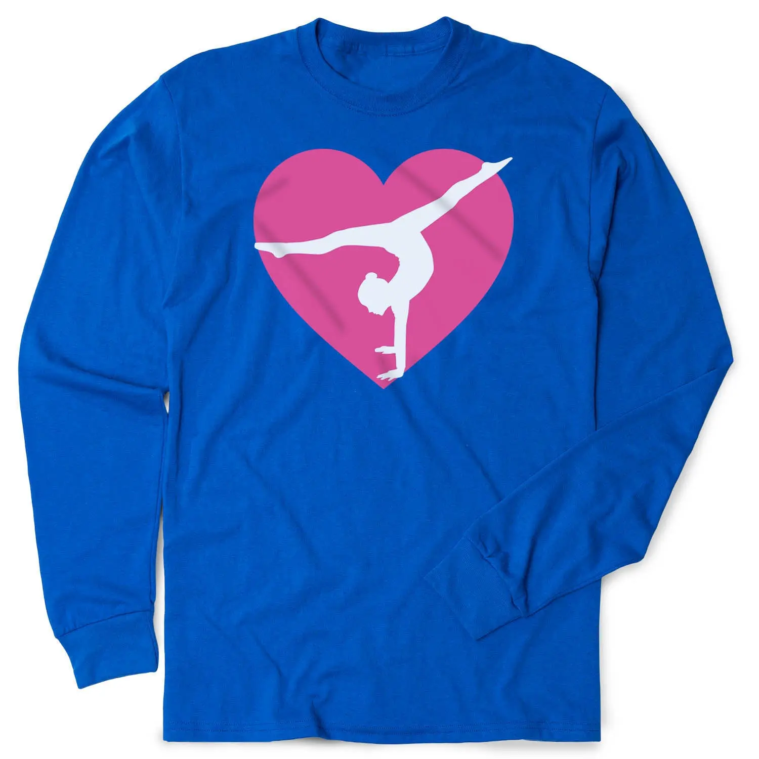 Gymnastics Long Sleeve Sports T-Shirt - Gymnast Heart, Activewear Gym Fit Top, Activewear Sports T-Shirt, Gym Fit Sports T-Shirt