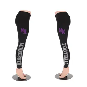 Minnesota Football Rhinestone Leggings - Black Figure Sculpting Skinny Leggings with Elastic Waistband & Side Pockets for Yoga & Running High-Quality Materials & Comfortable Design