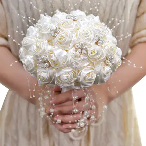 Eternal Angel Wedding Bridal Bouquet Beaded Artificial Flower Fabric Souvenir Valentine's Day Gift