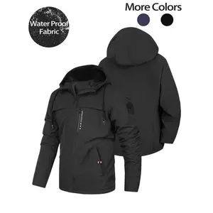 Men's Multi-Pocket Hooded Softshell Jacket, Stylish Printed Windbreaker for Training and Outdoor Activities, Perfect Casual Sportswear, Soft Shell Jackets, Sports Outerwear