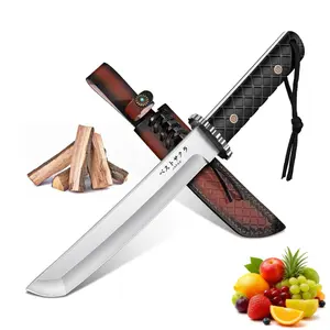 MOONTAY Fixed Blade Knife - Garden Knife with Sheath, Full Tang Knive with Wood Handle for Camping, Hiking,  Fishing, BBQ, Gifts Idea for Men
