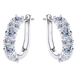 Women's cubic zirconia pendant earrings featuring sparkling cubic zirconia. Hypoallergenic—perfect for everyday wear. Dazzling and long-lasting color. A must-have accessory for the elegant woman, presented in a gift box.
