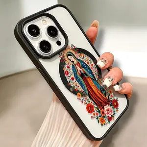 MagSafe Compatible Virgin Mary Phone Cases for iPhone 11-16 Pro Max 2025 Soft Edge Full-Cover Stylish TPU Grip-Friendly Protective Cover