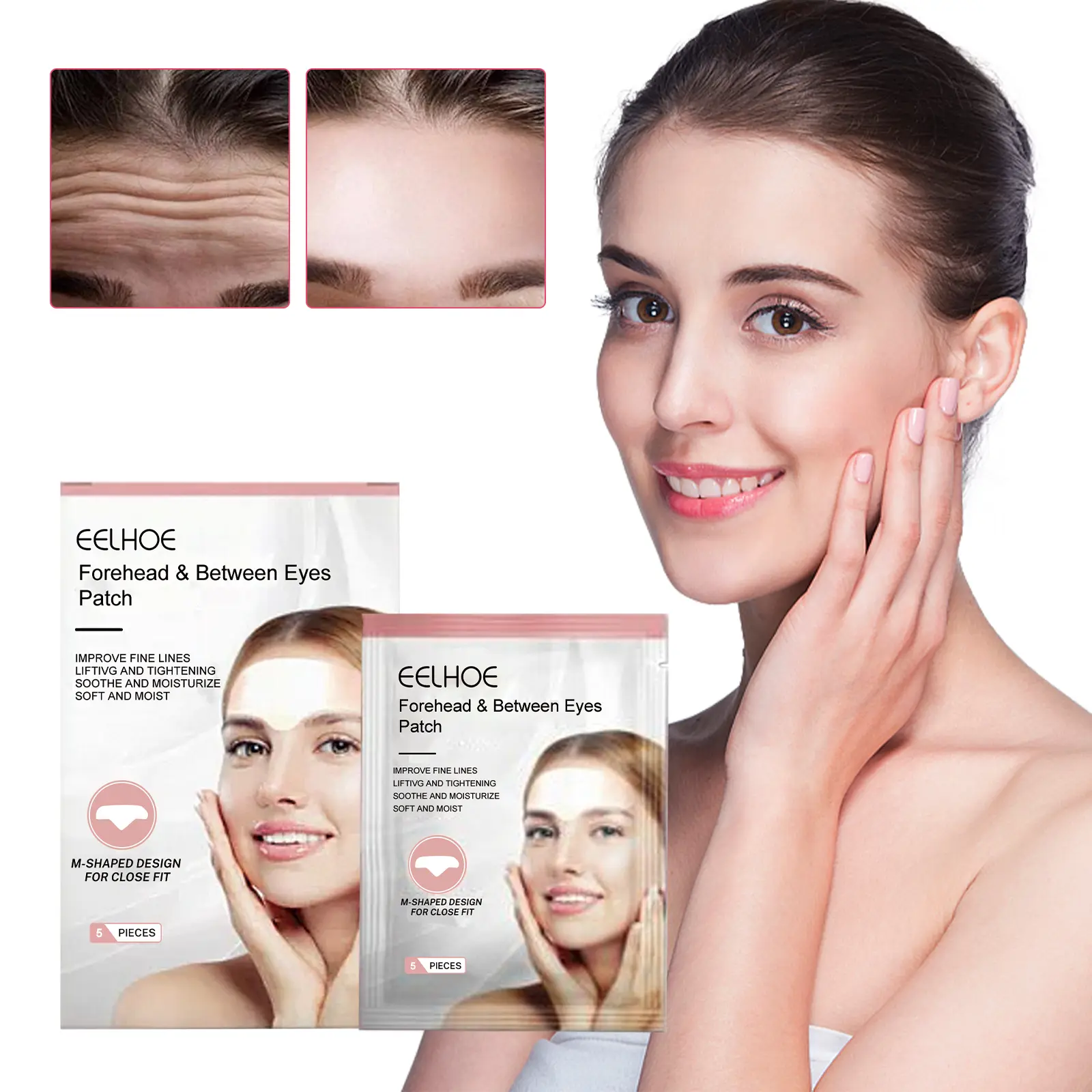 Reusable Silicone Forehead Patches, Moisturizing & Soft Luster Forehead Patches, Lifting & Firming Skin Care Tool for Women, Women's Personal Care Moisture Products, Portable Face Skin Care Tool Aloe Vera Smoothing Wrinkle Mask Sticker Cleansing Moisture