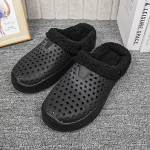 Unisex Fleece-Lined Clogs with Removable Coral Insole EVA Material Anti-Slip Lightweight Winter Warm Slippers for Indoor Outdoor Use Adjustable Arch Support Cork Sandals Classic Walking Shoes Footwear slippers slippers slides for men