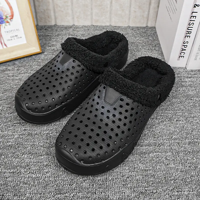 Unisex Fleece-Lined Clogs with Removable Coral Insole EVA Material Anti-Slip Lightweight Winter Warm Slippers for Indoor Outdoor Use Adjustable Arch Support Cork Sandals Classic Walking Shoes Footwear slippers slippers slides for men tiktokshopspringglowu