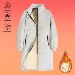 Men's long coat, men's winter jacket new model, graphene warm coat, fleece lined warm winter outdoor clothing, suitable for snow travel, winter cold-resistant clothing, thick parka, outdoor sports jacket coat