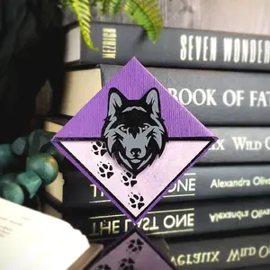 Purple Wolf Signature Corner Bookmark