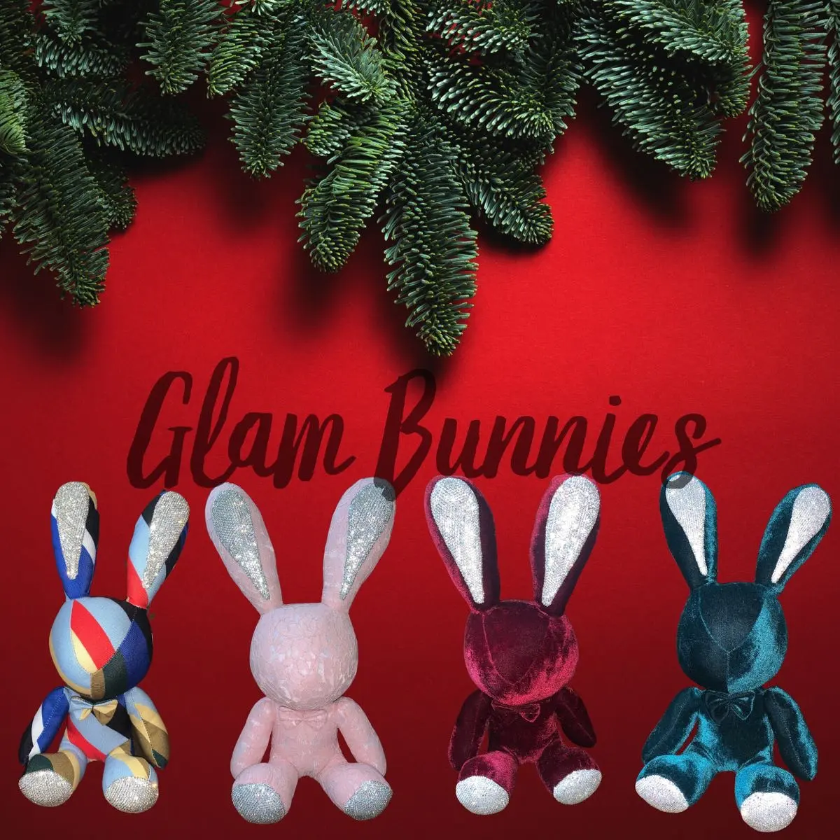 Glam Decoration Christmas Bunnies Rhinestone Crystals Holiday Decor Home Decor