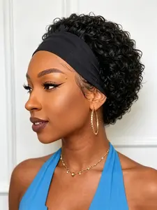 Short Blonde Pixie Cut Headband Human Hair Wig for Women Easy Wear Glueless Design Natural Looking Wig
