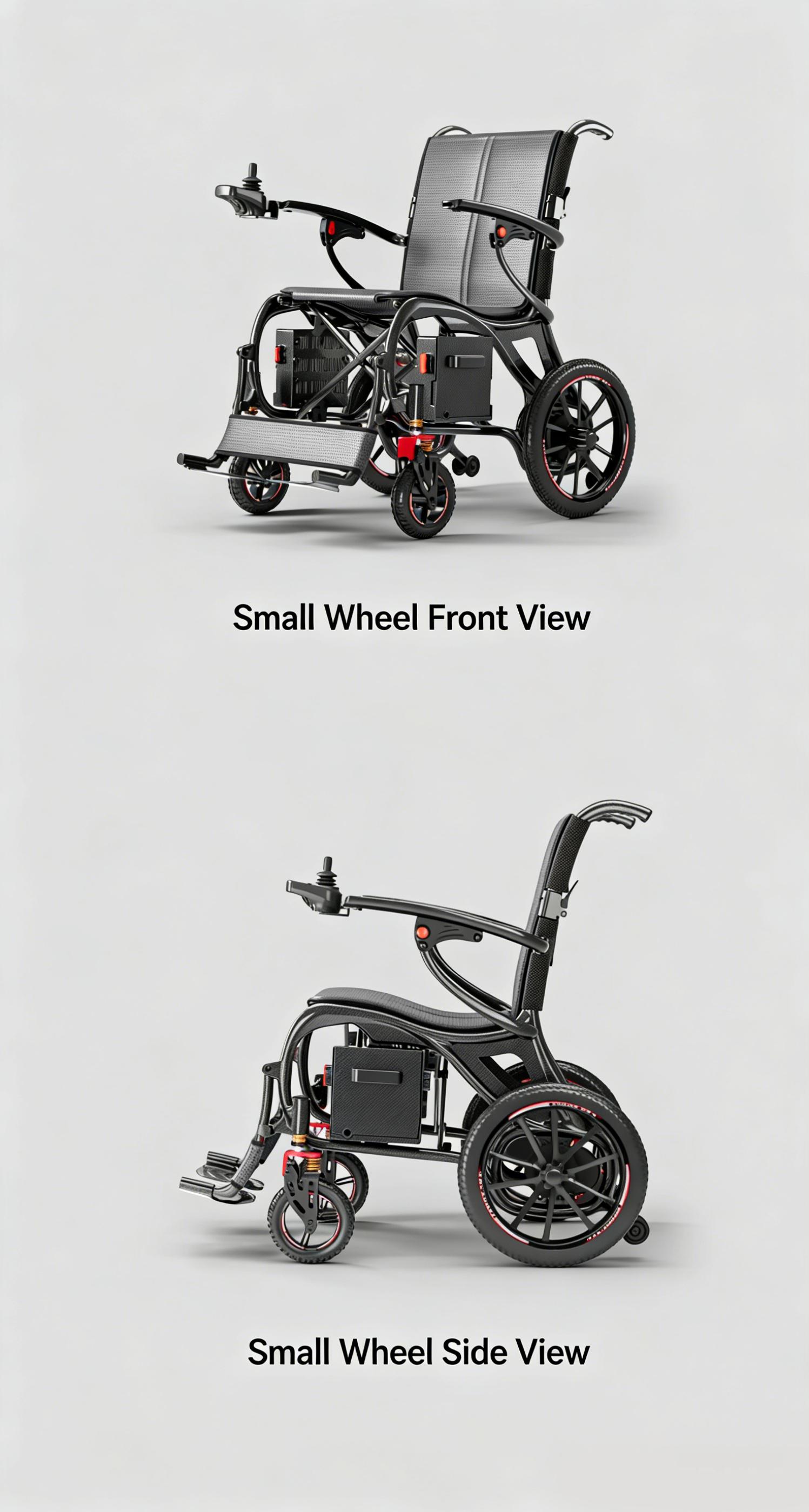 Zigtik EW9 Adults Electric Wheelchair Lightweight Folding - 15 Miles Long Travel Motorized Mobility Chair