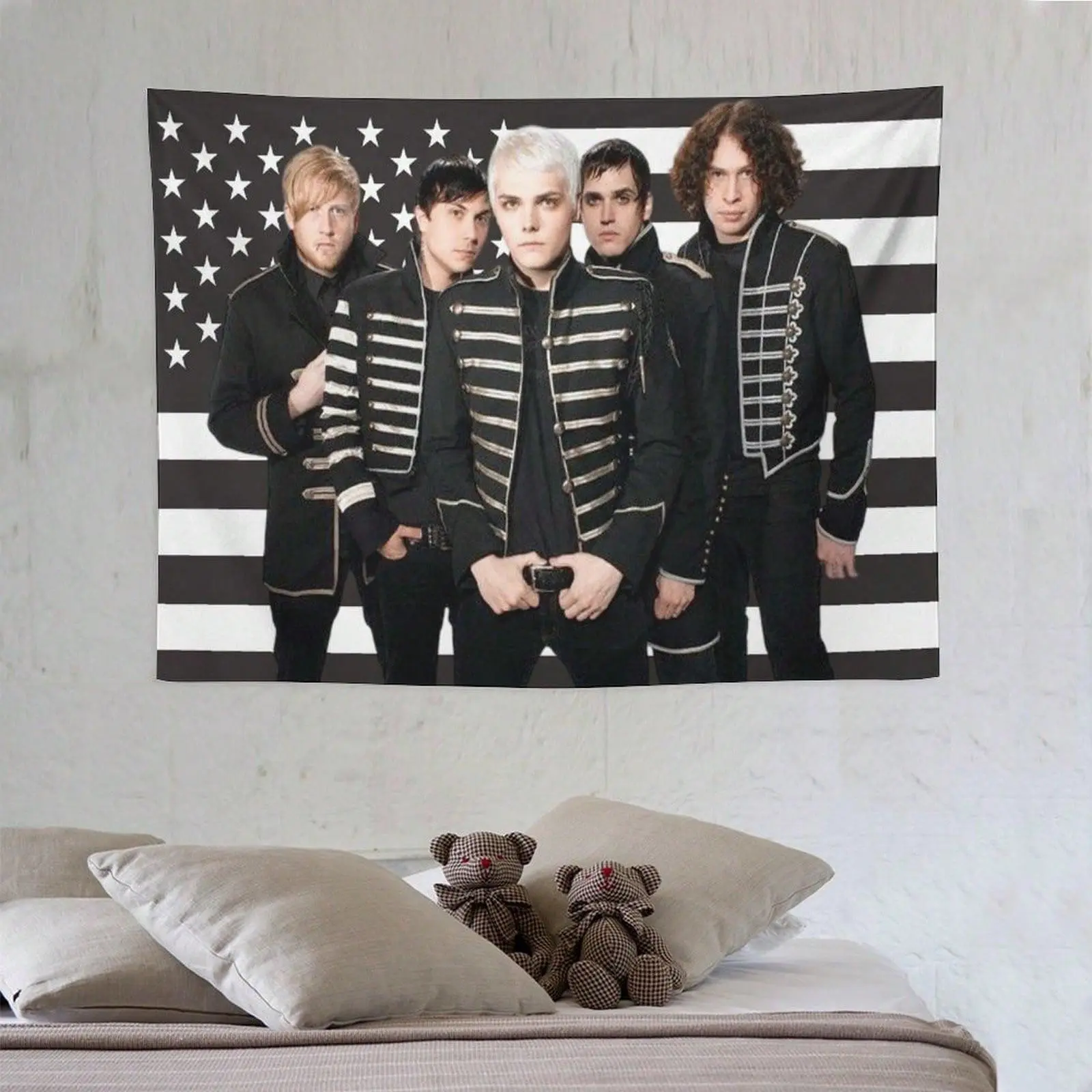 MCR Band Inspired Tapestry Flag Outdoor Decor Advertising Decoration Garage Flags Flaga Barber Shop Decorative Home Objects Hang