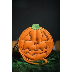 Wristlet- Orange Jack-o-Lantern