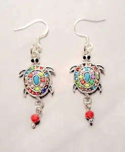 Multi-Colored Turtle Earrings