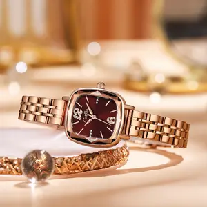 Stylish Square Watch for Women Luxury  Elegant  Dial Wristwatch with Stainless Steel Strap Fashion Quartz Timepiece Perfect for Daily Wear and Gifts