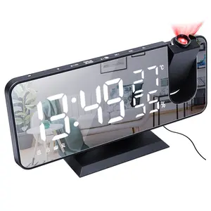 Projection on Ceiling Digital Dual Alarm Clock Bedroom Radio LED Big Screen