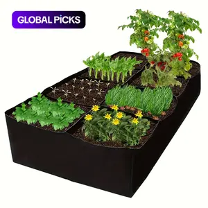 Rectangular Felt Plant Bag, Multi-Compartment Vegetable Growing Pouch, Eight-Hole Felt Planting Bag, Potato Grow Bag, Garden Gardening Supplies, Outdoor Planters #GLOBAL PICKS