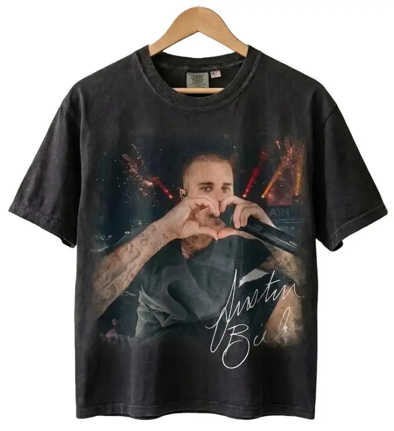 Vintage Bieber Heart Sign Shirt, Retro Music T-Shirt, Tour 2026 Tee