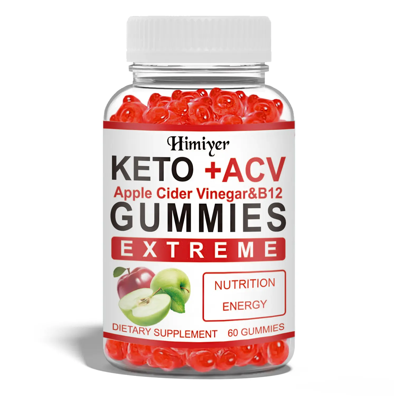 [FS] Himiyer Apple Cider Vinegar Gummies with Vitamin B12 & B9 – Vegan, Non-GMO & Gluten-Free. Supports Energy, Gut Health & Immune Function – ACV Supplement for Digestive Wellness