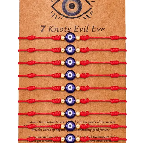 Evil Eye Design Lucky Bracelet, Adjustable String Amulet for Women Men, Protection Jewelry Hand Bracelet, Fashion Accessories for Women & Men, Beaded Bracelet, Adjustable Bracelets