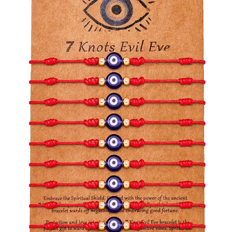 Evil Eye Design Lucky Bracelet, Adjustable String Amulet for Women Men, Protection Jewelry Hand Bracelet, Fashion Accessories for Women & Men, Beaded Bracelet, Adjustable Bracelets