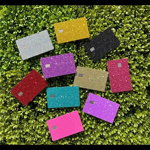 Set of 2 Glitter Colors Sticker Decal for Debit Card Cover