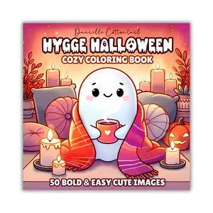 Hygge Halloween Cozy Coloring Book: 50 Bold & Easy Cute Images with Spooky, Comfy, and Fuzzy Autumn Vibes for Kids and Adults (Spooky Coloring Books)