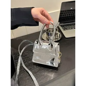 Trendy Exquisite Mini Crossbody Bag with Handle Design, Minimalist Casual Plain Adjustable Strap Crossbody Bag, Cute Designer Crossbody Bag for Women, Handbag Shoulder Purse