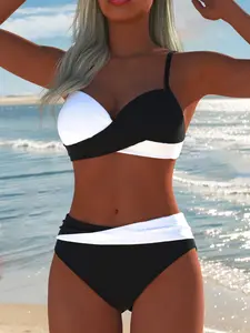 New Arrival Women's Swimwear, Colorblock Bikini, Summer Beach Festival Vacation Travel Sexy Two Piece Bikini