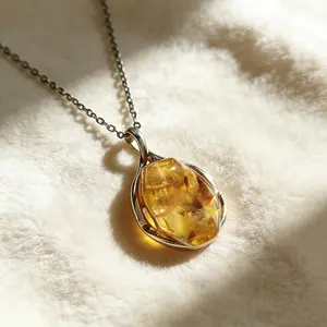 Handcrafted Natural Citrine Pendant Necklace – Abundance Alignment Jewelry, Energy & Confidence Citrine Piece, Intentional Living Accessory, Manifestation Necklace, Conscious Luxury Gift