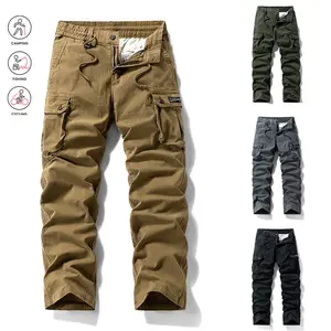 Men’s loose cargo casual pants made from washed cotton with a straight cut in a retro street style. The loose straight fit helps shape the legs, and they pair well with sweatshirts, jackets, cargo boots, and sneakers—suitable for cargo, casual, and street