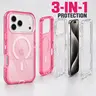 Magnetic Case For iPhone 17 Pro Max 16 15 14 13, Compatible with MagSafe, Dual Layer Transparent Magnetic Phone Case, Heavy Duty Anti-Drop Shockproof Protection Phone Cases for iPhone