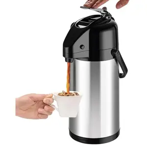 Insulated Thermal Coffee Carafe Easy Dispensing Durable Hot Cold Drink Dispenser Stainless Steel with Secure Lid