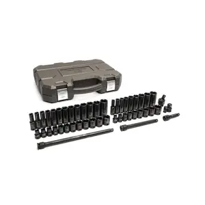 GearWrench KDT-86533 0.37 in. Drive 6 Point Standard & Deep Impact Sae Metric Socket Set - 49 Piece