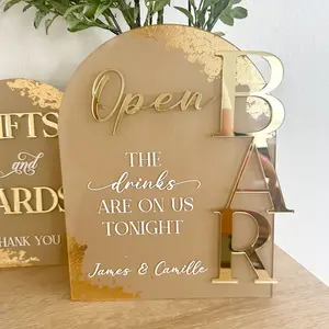 Wedding Bar Sign with Foil